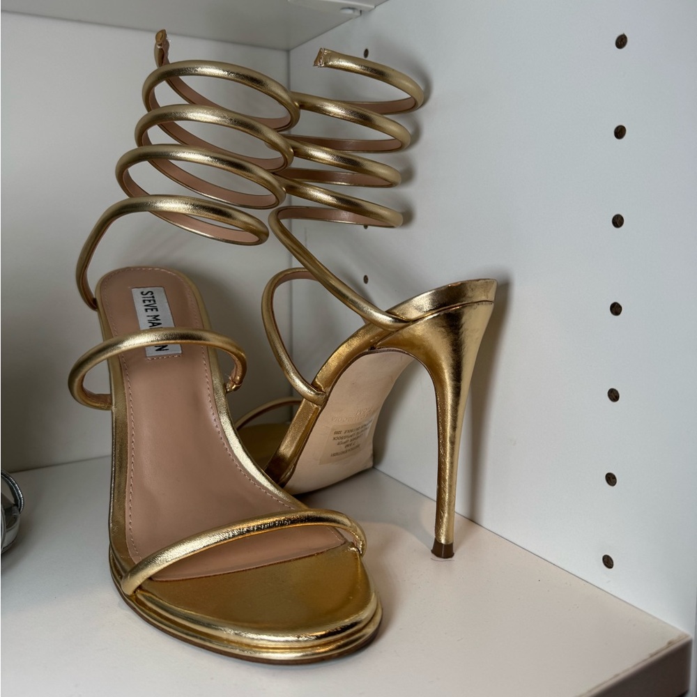 Gold Steve Madden wrap heels - size 7.5
